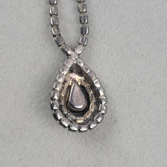 Vintage Teardrop Rhinestone Necklace 16" - Picture 3 of 5